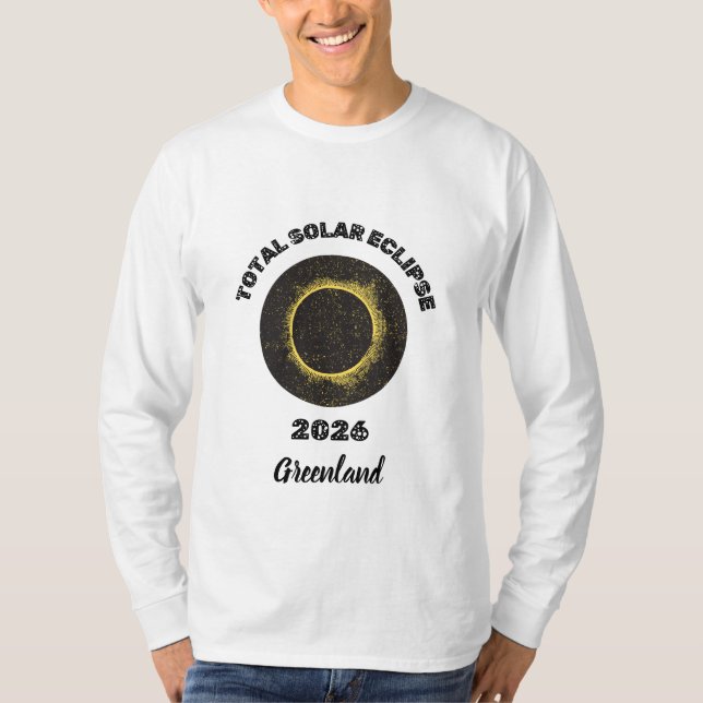 Camiseta Eclipse Solar Total 2026 Manga Larga Hombre (Anverso)
