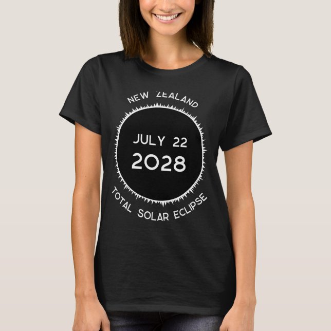 Camiseta Eclipse Solar Total 2028 Nueva Zelanda (Anverso)