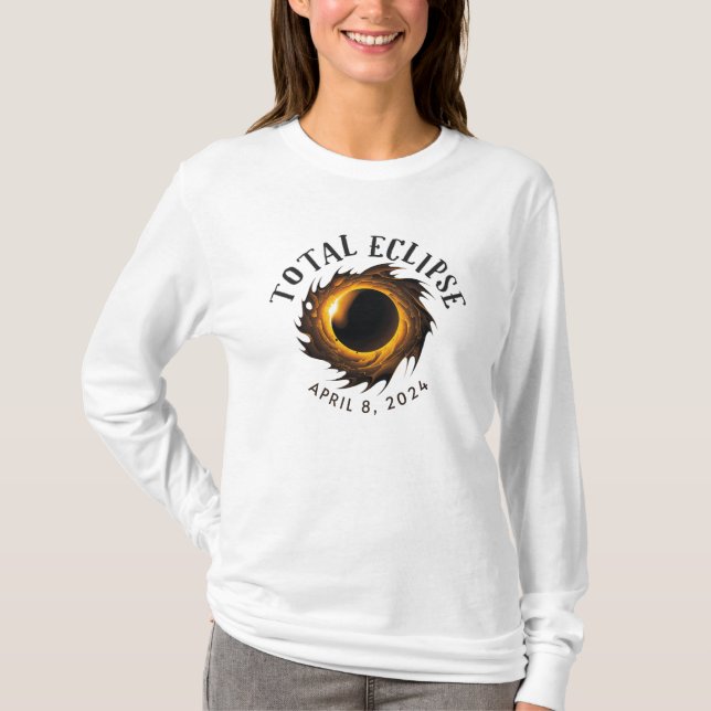 Camiseta Eclipse solar total 24 de abril de 2024 (Anverso)