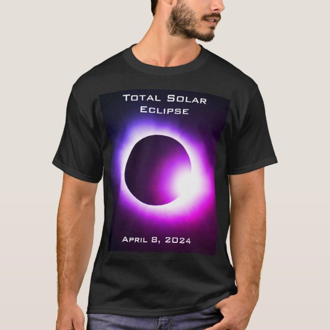 Camiseta Eclipse solar total 8 de abril de 2024 (Anverso)