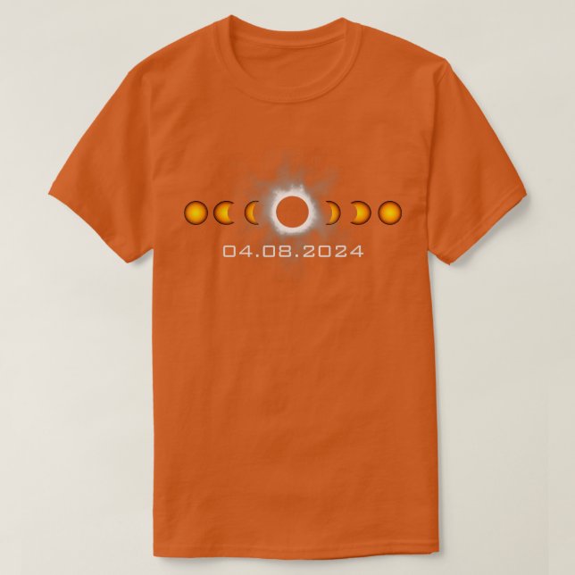 Camiseta eclipse solar total 8 de abril de 2024 (Diseño del anverso)
