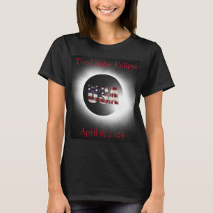 Camiseta Eclipse solar total 8 de abril de 2024 bandera de