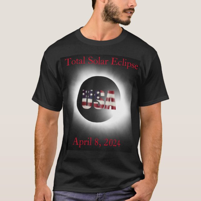 Camiseta Eclipse solar total 8 de abril de 2024 bandera de  (Anverso)