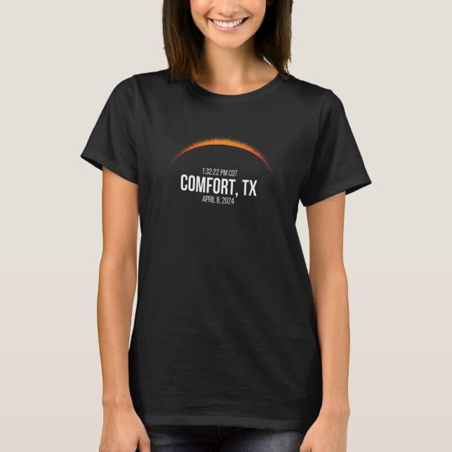 Camiseta Eclipse solar total 8 de abril de 2024 Comfort Tx (Anverso)