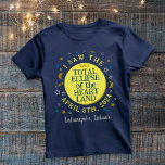 Camiseta Eclipse solar total 8 de abril de 2024 Personaliza<br><div class="desc">El 8 de abril de 2024, un eclipse solar total será visible en gran parte de Estados Unidos, México y Canadá. Si estás planeando celebrar este emocionante evento en el "corazón" de América con un divertido fiesta visual, estas camisetas conmemorativas personalizadas son perfectas para ti. El texto dice "Vi el...</div>