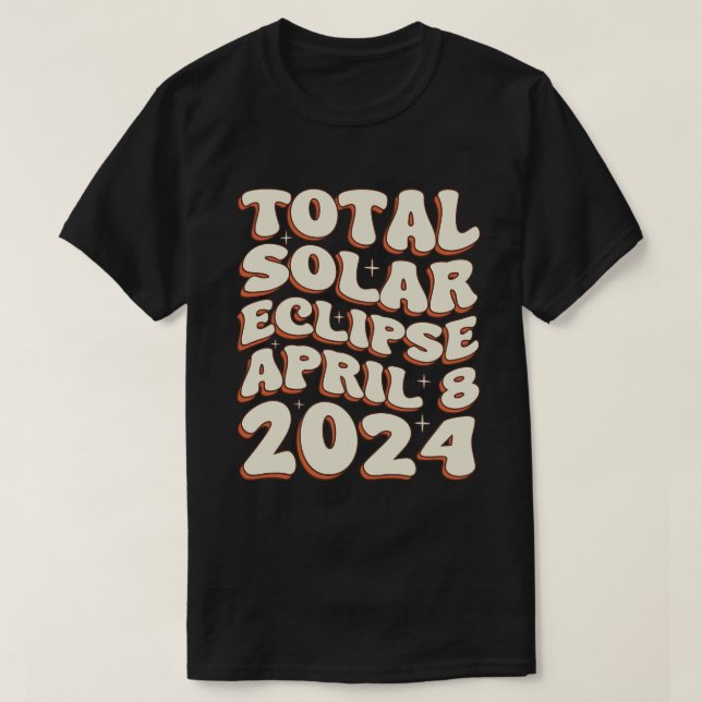 Camiseta Eclipse solar total 8 de abril de 2024 Retro Groov (Diseño del anverso)