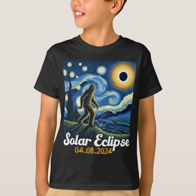 Camiseta Eclipse solar total 8 de abril de 2024 Van Gogh St (Anverso)