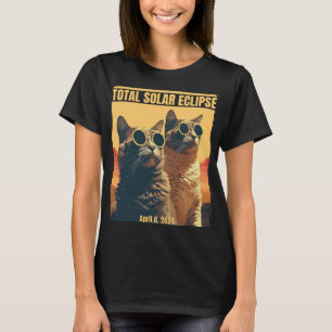 Camiseta Eclipse solar total Abril 8 Cats eclipses