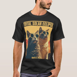 Camiseta Eclipse solar total Abril 8 Cats eclipses