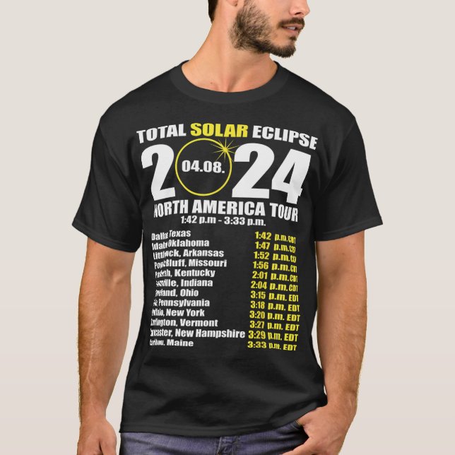 Camiseta Eclipse Solar Total Abril 8 Ruta Del Eclipse 3 (Anverso)