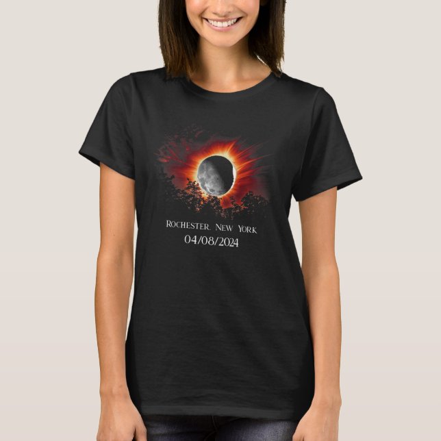 Camiseta Eclipse solar total América Rochester, York (Anverso)