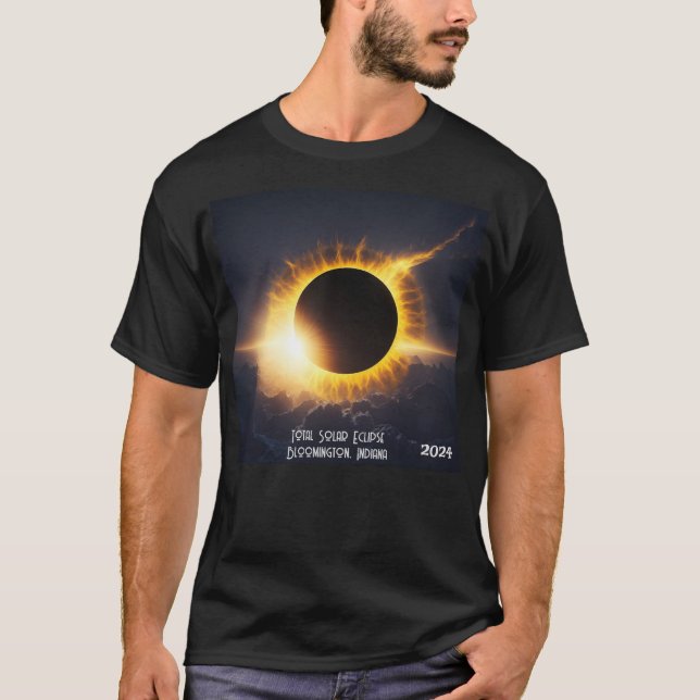 Camiseta Eclipse solar total Añadir cualquier texto y fecha (Anverso)