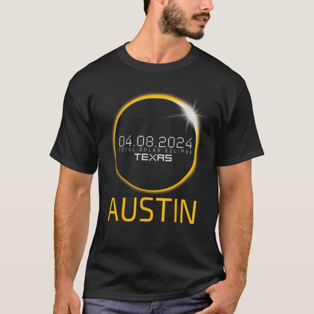 Camiseta Eclipse Solar Total AUSTIN 8 de abril de 2024 Texa (Anverso)