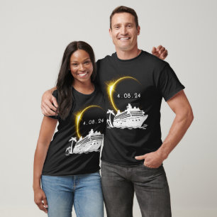 Camiseta Eclipse solar total barco de crucero 2024