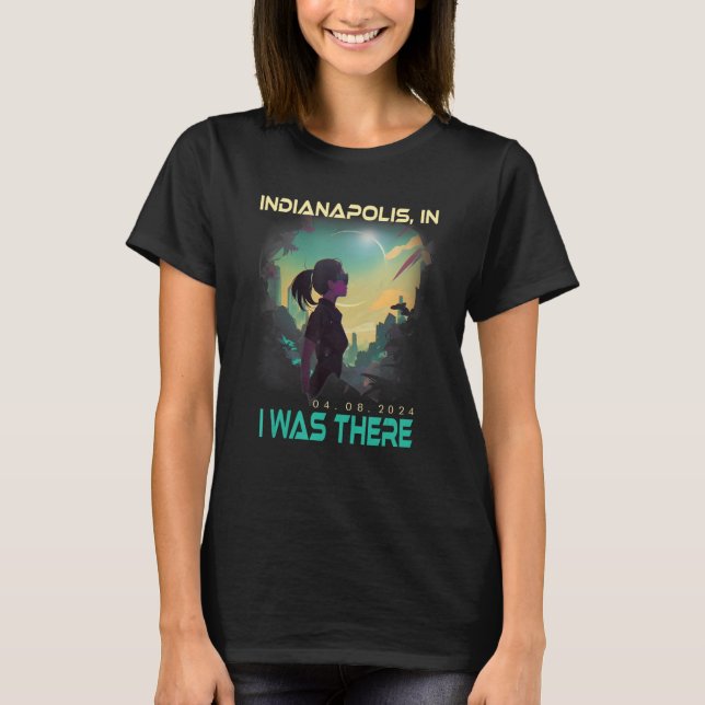 Camiseta Eclipse Solar Total Chica Estético Indianápolis (Anverso)