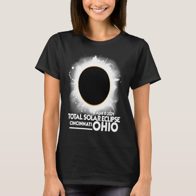 Camiseta Eclipse solar total Cincinnati Ohio 8 de abril de  (Anverso)