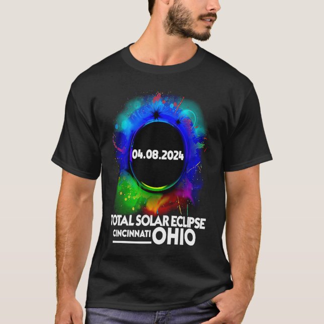 Camiseta Eclipse solar total Cincinnati OHIO Abril 8 2024 T (Anverso)