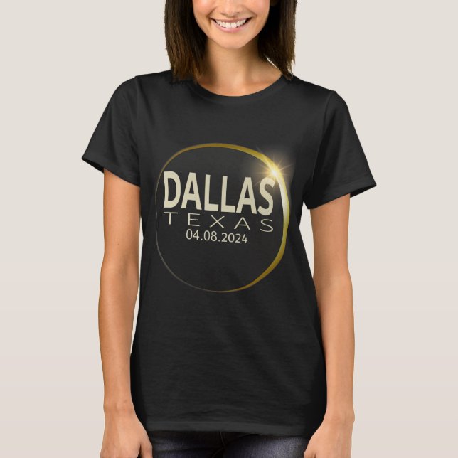 Camiseta Eclipse Solar Total Dallas Texas 8 de abril de 202 (Anverso)