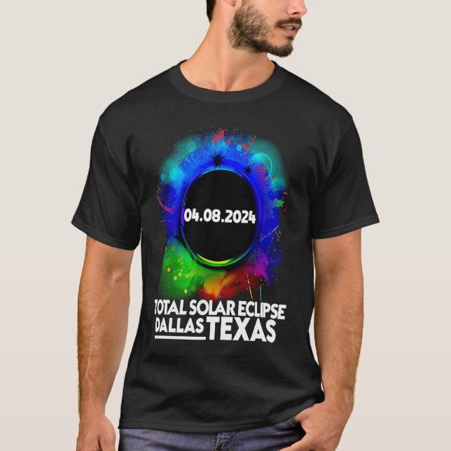 Camiseta Eclipse Solar Total Dallas TEXAS 8 de Abril de 202 (Anverso)
