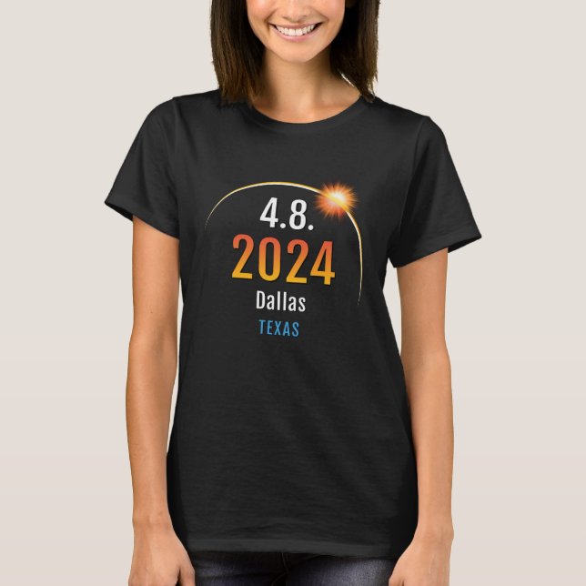 Camiseta Eclipse solar total Dallas Texas TX 2024 17 (Anverso)