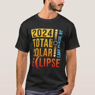 Camiseta Eclipse solar total de 2024 en el lago Placid Nuev