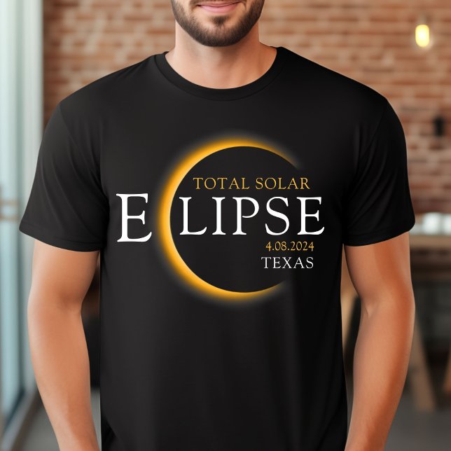 Camiseta Eclipse solar total de 2024 Texas Black & Gold mod (Subido por el creador)