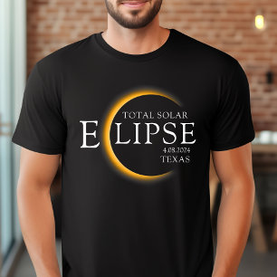 Camiseta Eclipse solar total de 2024 Texas Black & Gold mod