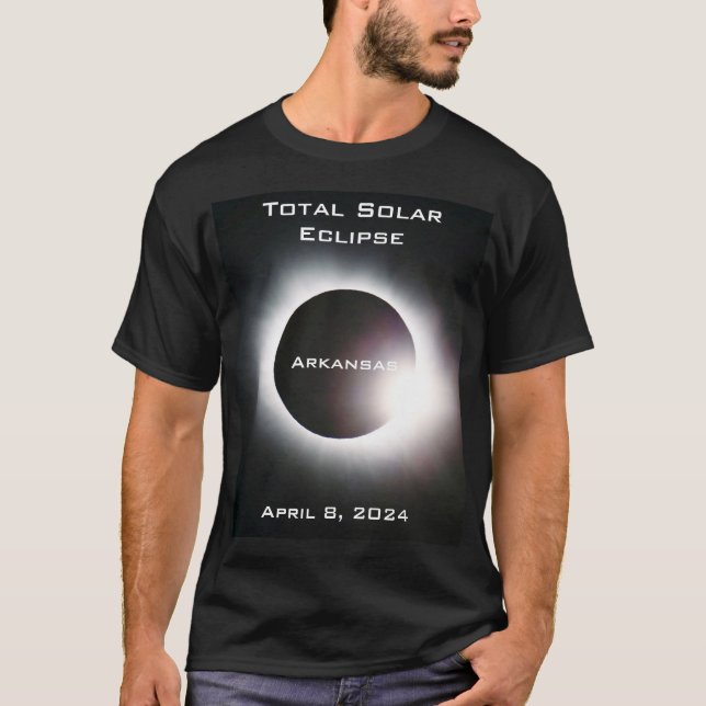 Camiseta Eclipse solar total de Arkansas 8 de abril de 2024 (Anverso)