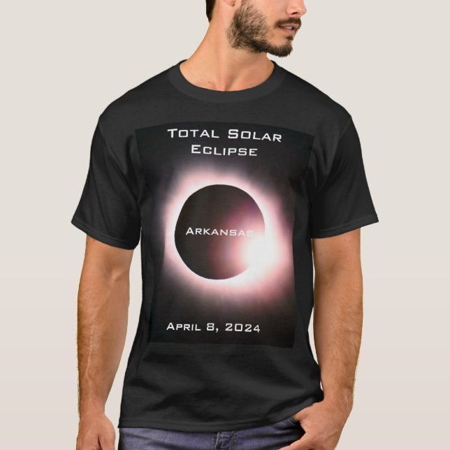 Camiseta Eclipse solar total de Arkansas 8 de abril de 2024 (Anverso)