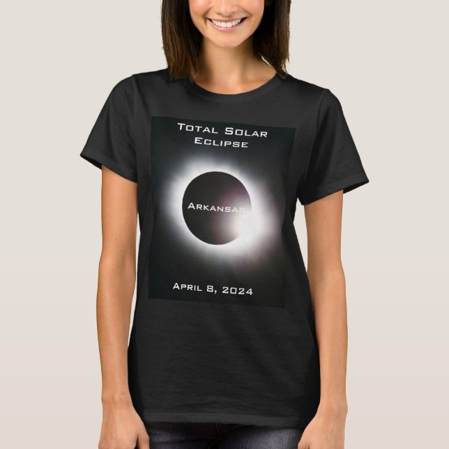 Camiseta Eclipse solar total de Arkansas 8 de abril de 2024 (Anverso)