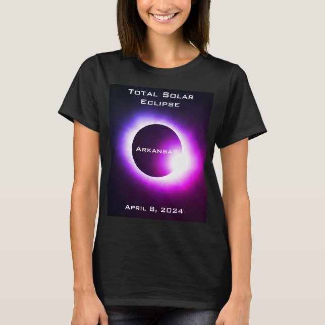 Camiseta Eclipse solar total de Arkansas 8 de abril de 2024 (Anverso)