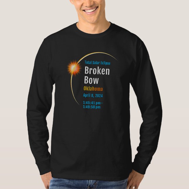 Camiseta Eclipse solar total de Bow Oklahoma Ok 2024 1 (Anverso)