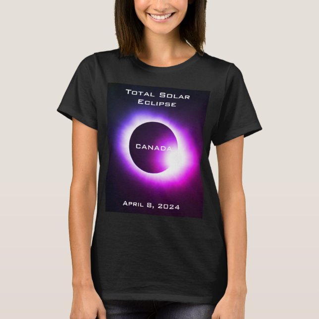 Camiseta Eclipse solar total de CANADÁ 8 de abril de 2024 (Anverso)