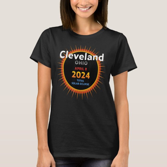 Camiseta Eclipse solar total de Cleveland Ohio 2024 2 (Anverso)