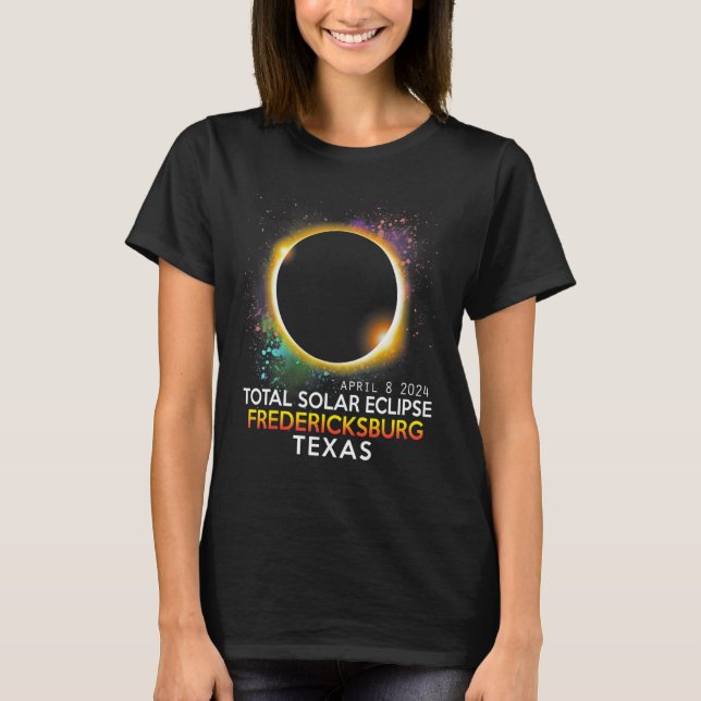 Camiseta Eclipse solar total de Fredericksburg Texas (Anverso)