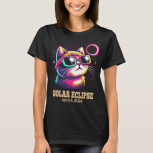 Camiseta Eclipse solar total de gato 8 de abril