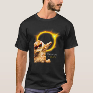 Camiseta Eclipse solar total de gato Dabbing América abril 