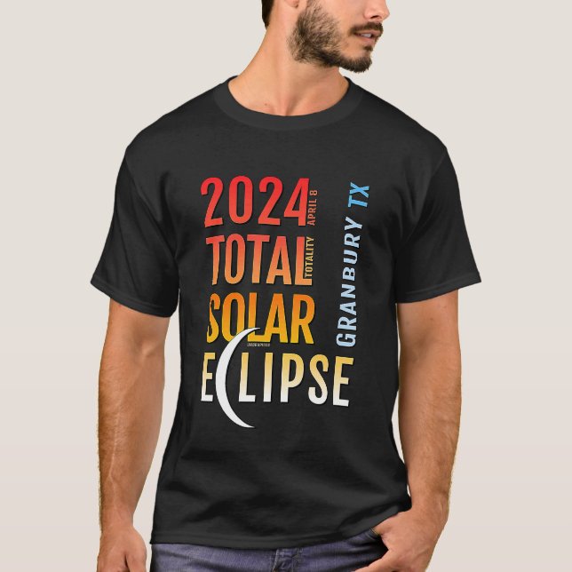 Camiseta Eclipse solar total de Granbury Texas TX 2024 5 (Anverso)
