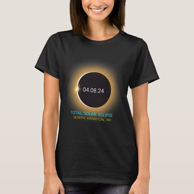 Camiseta Eclipse solar total de Hampton Nh 040824 Nuevo Ham (Anverso)