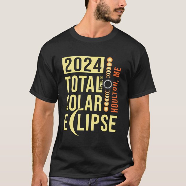 Camiseta Eclipse solar total de Houlton Maine 8 de abril de (Anverso)