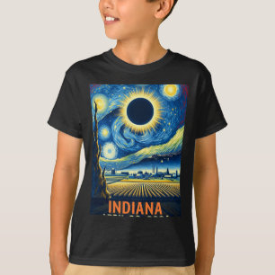 Camiseta Eclipse solar total de Indiana 2024 Starry Night V
