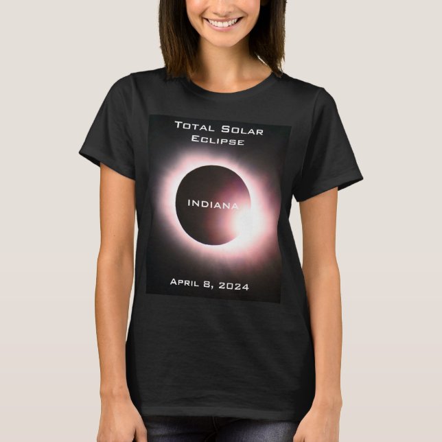 Camiseta Eclipse solar total de INDIANA 8 de abril de 2024 (Anverso)