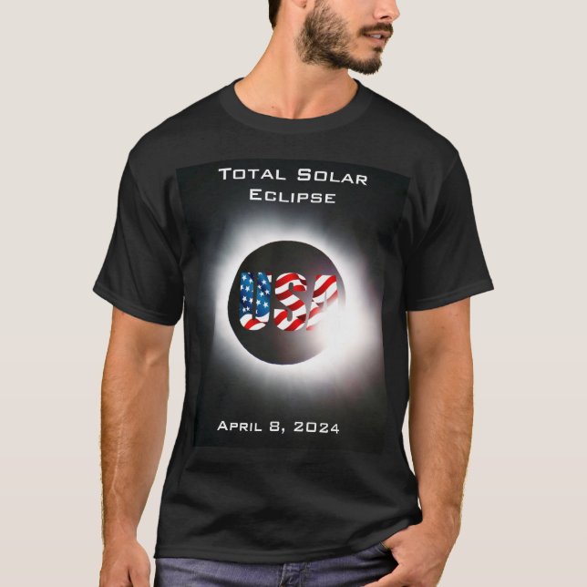 Camiseta Eclipse solar total de la FLAG de EE.UU. 8 de abri (Anverso)