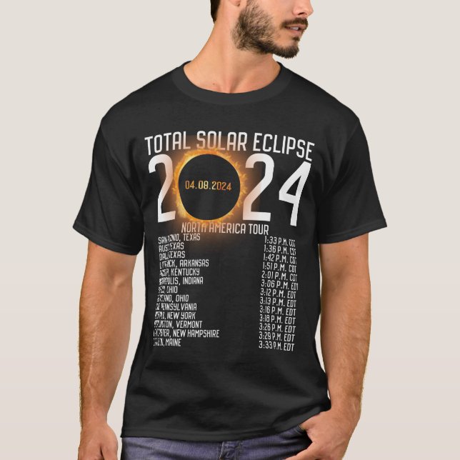 Camiseta Eclipse solar total de la gira Norteamérica 2024 (Anverso)