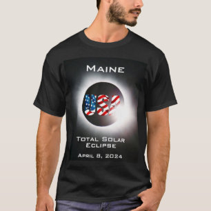 Camiseta Eclipse solar total de Maine USA 8 de abril de 202