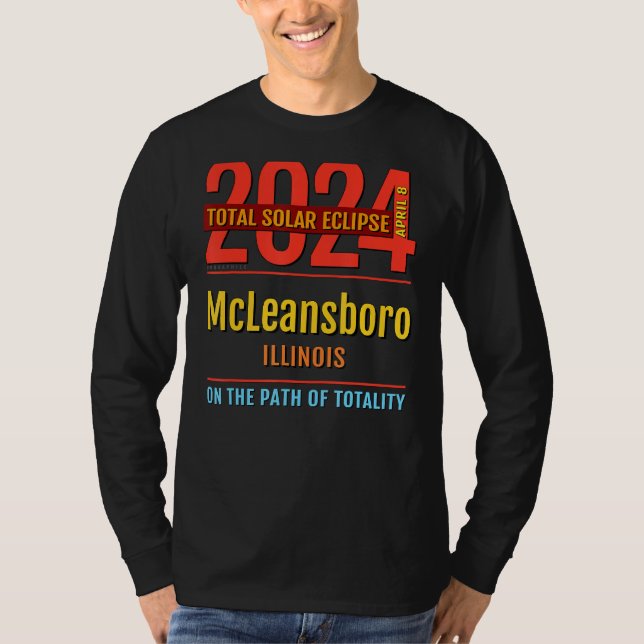 Camiseta Eclipse solar total de McLeansboro Illinois 2024 (Anverso)