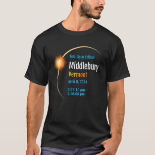 Camiseta Eclipse solar total de Middlebury Vermont VT 2024 