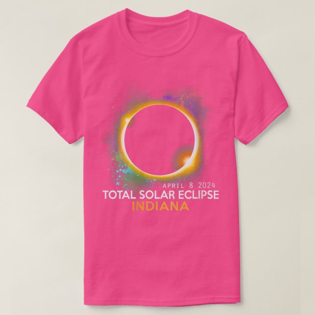 Camiseta Eclipse Solar Total De Mujeres 2024 Totalidad 0408 (Diseño del anverso)