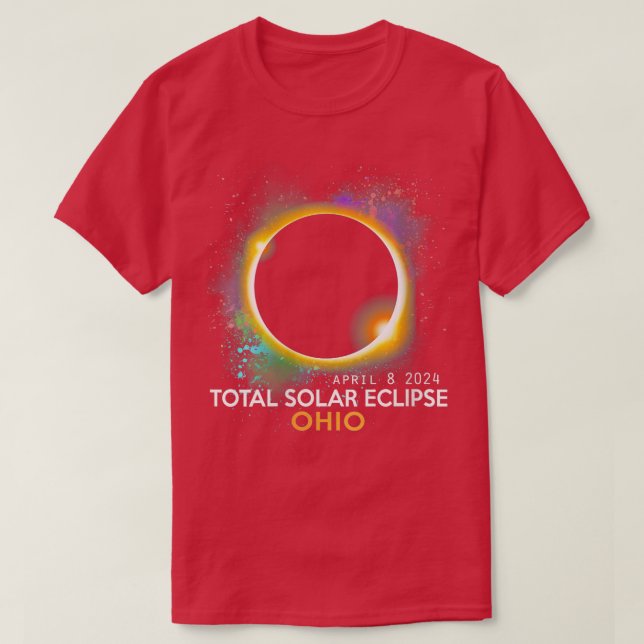 Camiseta Eclipse solar total de mujeres 2024 Totalidad 0408 (Diseño del anverso)