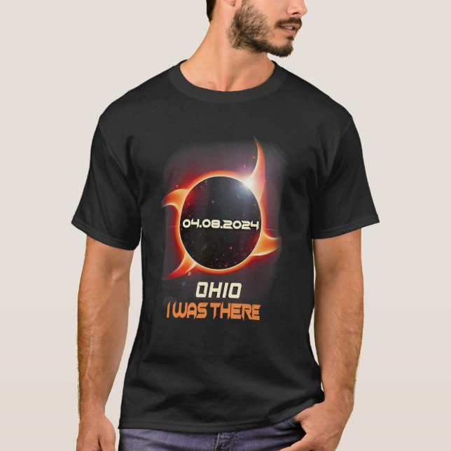 Camiseta Eclipse solar total de Ninja Shuriken 2024 Ohio (Anverso)